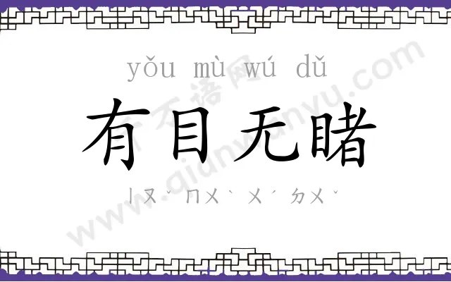 有目无睹 有目无睹