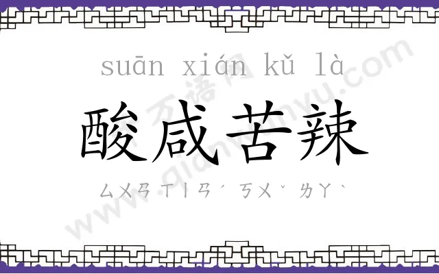 酸咸苦辣 酸咸苦辣