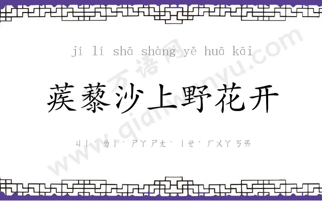 蒺藜沙上野花开 蒺藜沙上野花开