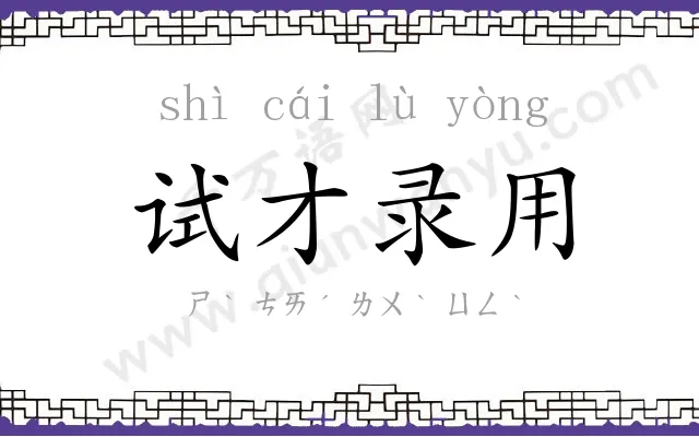 试才录用 试才录用