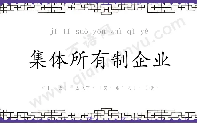 集体所有制企业 集体所有制企业
