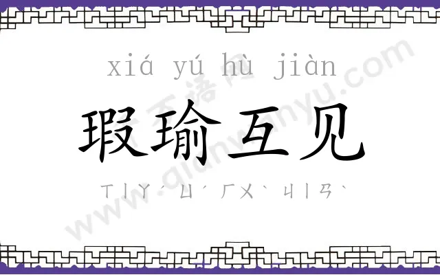 瑕瑜互见 瑕瑜互见