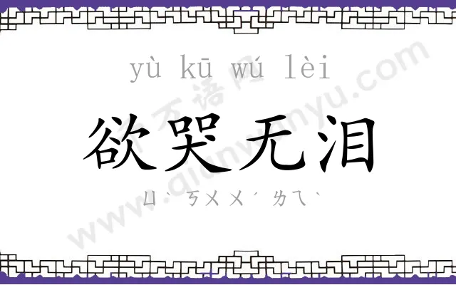 欲哭无泪 欲哭无泪