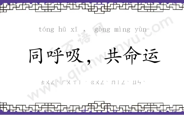 同呼吸,共命运 同呼吸,共命运