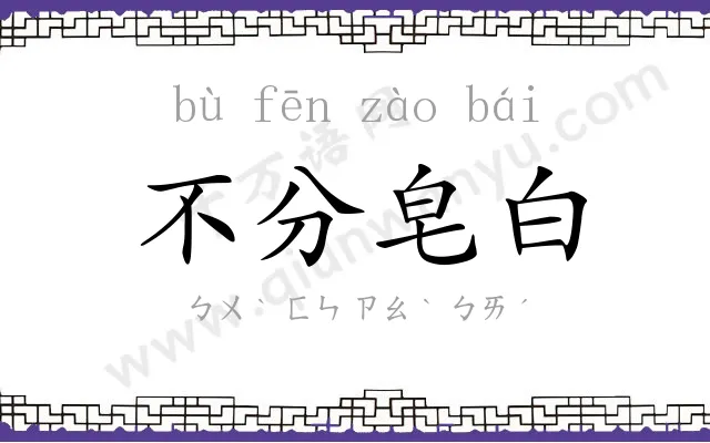 不分皂白 不分皂白