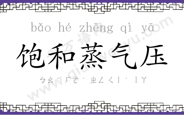 饱和蒸气压 饱和蒸气压