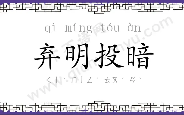 弃明投暗 弃明投暗