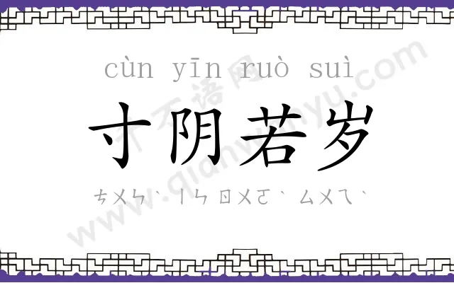 寸阴若岁 寸阴若岁