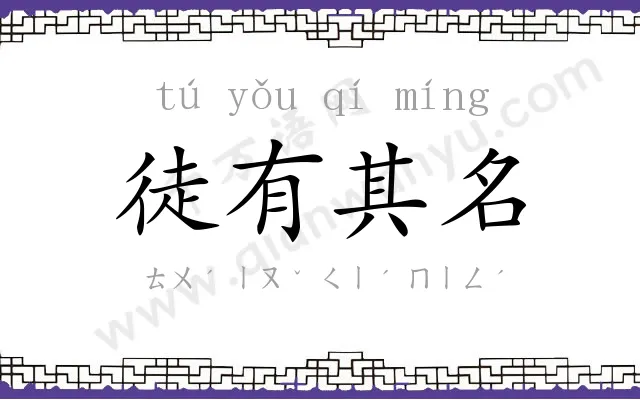 徒有其名 徒有其名