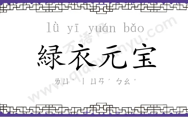 緑衣元宝 緑衣元宝