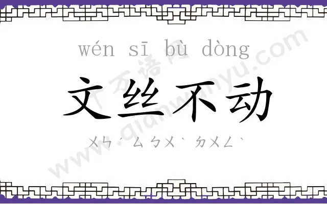 文丝不动 文丝不动