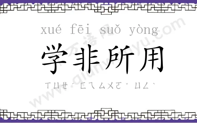 学非所用 学非所用