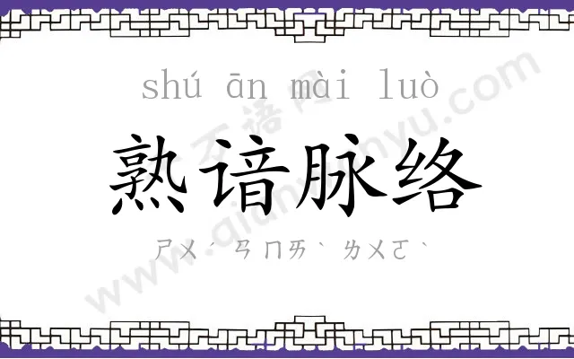 熟谙脉络 熟谙脉络