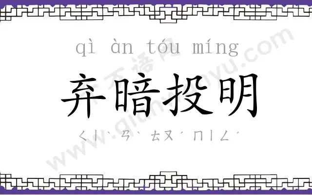 弃暗投明 弃暗投明