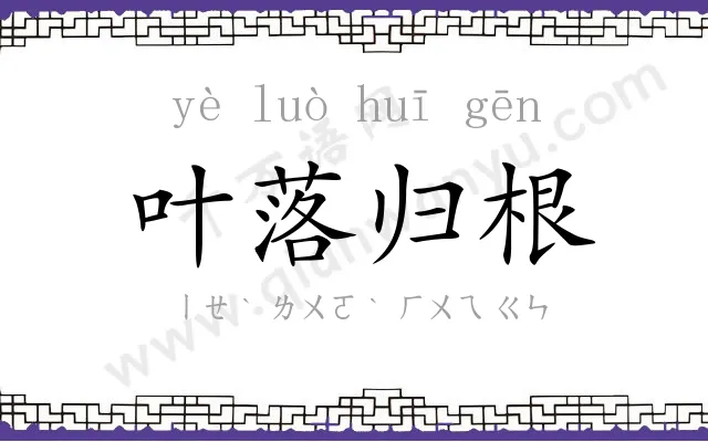 叶落归根 叶落归根