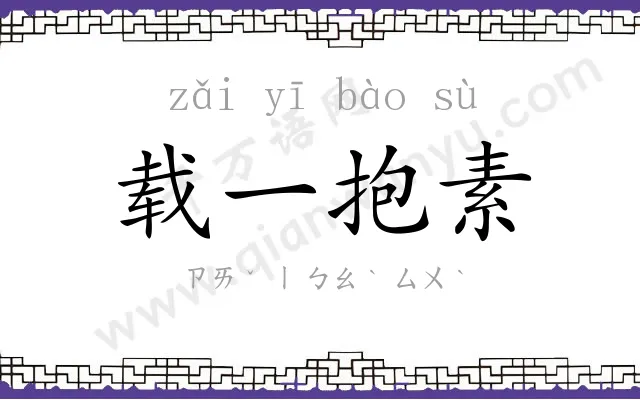 载一抱素 载一抱素