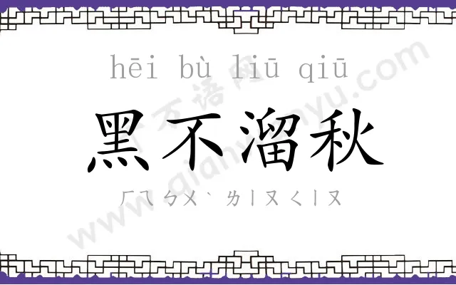 黑不溜秋 黑不溜秋