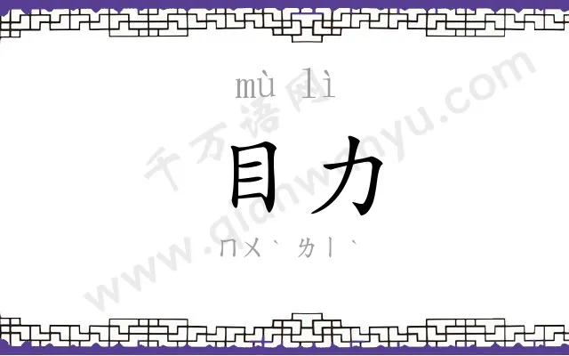 目力 目力